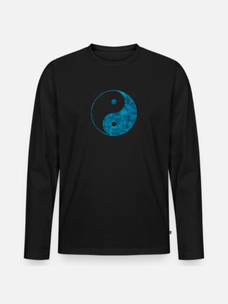 yin yang - Men's Premium Organic Long Sleeve Shirt - black