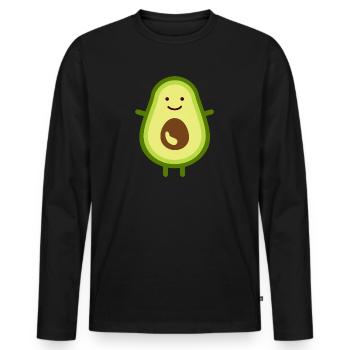 Avocado - Männer Premium Bio Langarmshirt - Schwarz - Vorne - Nico (187cm)