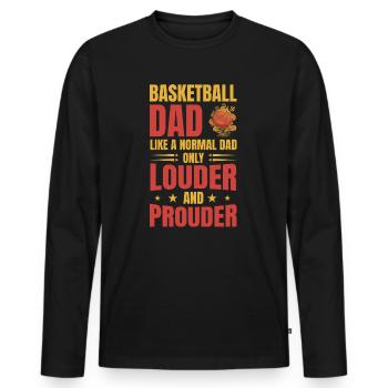 Basketball Dad Papa Vater Geschenkidee - Männer Premium Bio Langarmshirt - Schwarz - Vorne - Nico (187cm)