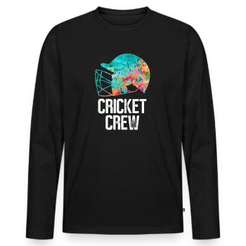 Équipe de cricket - T-shirt manches longues Premium bio Homme - noir - Devant - Nico (187cm)