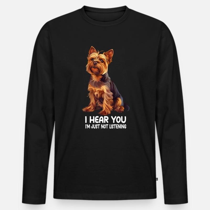 Yorkshire Terrier - Männer Premium Bio Langarmshirt - Schwarz