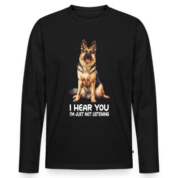 German Shepherd - Men's Premium Organic Long Sleeve Shirt - black - Front - Nico (187cm)