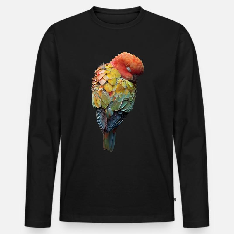 Papagei - Männer Premium Bio Langarmshirt - Schwarz
