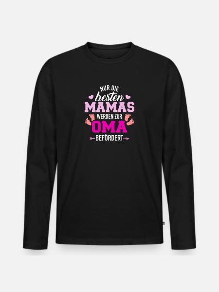Oma - Männer Premium Bio Langarmshirt - Schwarz