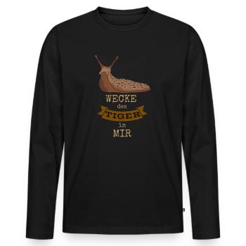 Schnecke Tigerschnecke Tiger Garten Gartenliebe - Männer Premium Bio Langarmshirt - Schwarz - Vorne - Nico (187cm)