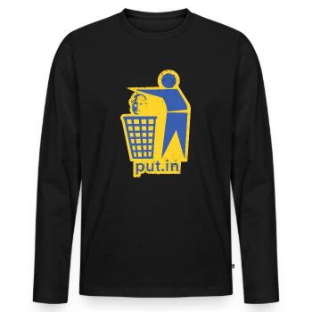 put.in - Peace Ukraine - Men's Premium Organic Long Sleeve Shirt - black - Front - Nico (187cm)