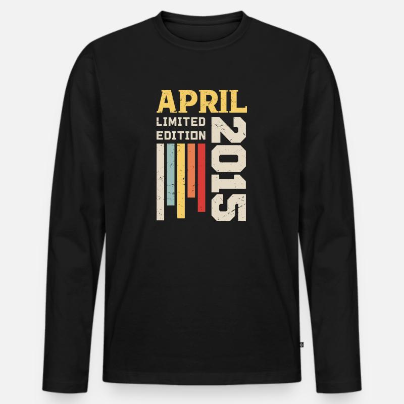 April 2015 - Geburtstagsgeschenk April 2015 April - Männer Premium Bio Langarmshirt - Schwarz