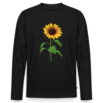 Sunflower Desgin - Men's Premium Organic Long Sleeve Shirt - black - Front - Nico (187cm)