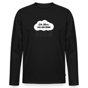 Hirn rägna (weiß) - Männer Premium Bio Langarmshirt - Schwarz - Vorne - Nico (187cm)