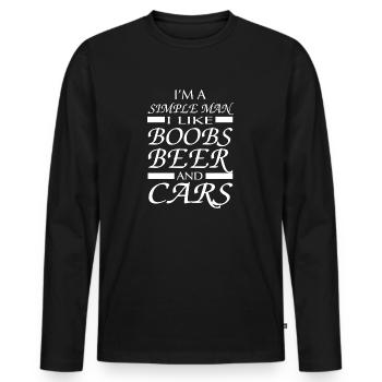 Car car - Men's Premium Organic Long Sleeve Shirt - black - Front - Nico (187cm)