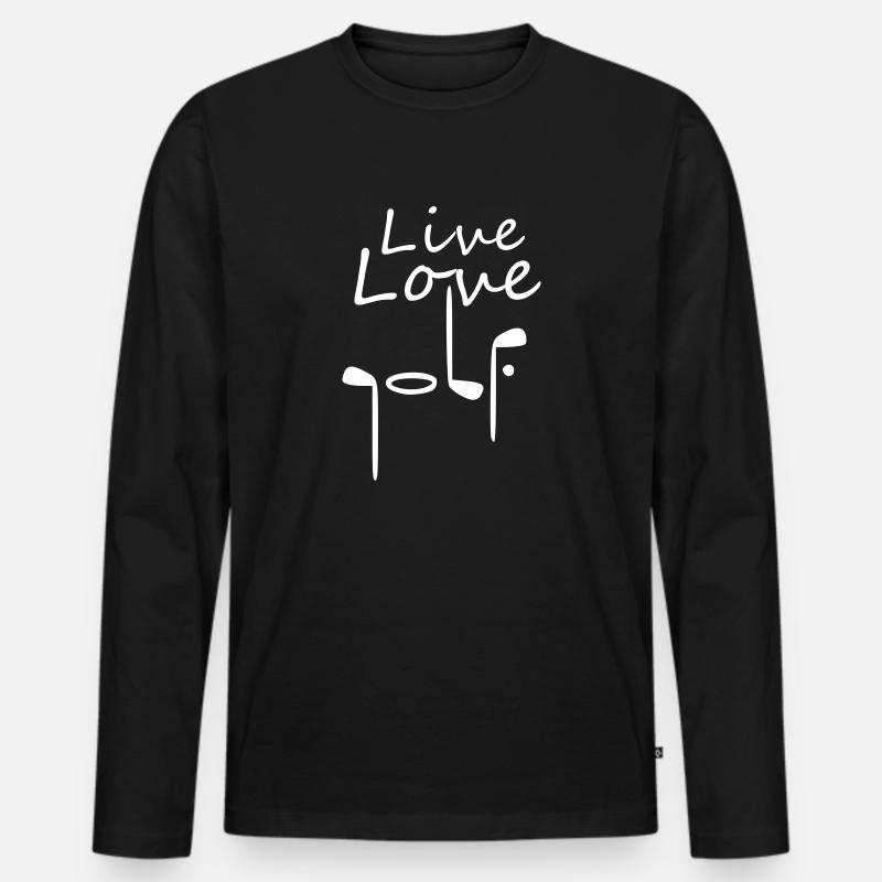 live love golf - Männer Premium Bio Langarmshirt - Schwarz