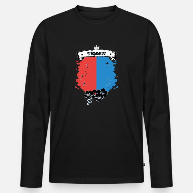 Tessin - Männer Premium Bio Langarmshirt - Schwarz