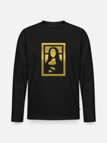 mona lisa game - Men's Premium Organic Long Sleeve Shirt - black