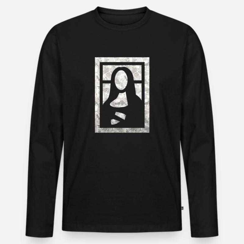 mona lisa spiel - Männer Premium Bio Langarmshirt - Schwarz