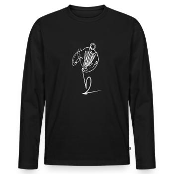 Akkordeon - Männer Premium Bio Langarmshirt - Schwarz - Vorne - Nico (187cm)