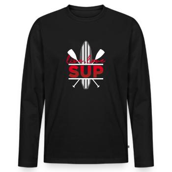 Stand Up Paddle Board SUP Sports nautiques Lac de la rivière - T-shirt manches longues Premium bio Homme - noir - Devant - Nico (187cm)