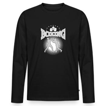 Boxe Boxeur Boxe Boxe Arts Martiaux Sports - T-shirt manches longues Premium bio Homme - noir - Devant - Nico (187cm)