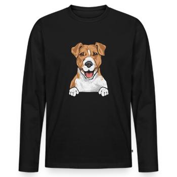 Jack Russell Terrier - Men's Premium Organic Long Sleeve Shirt - black - Front - Nico (187cm)