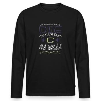 Cadeau Gamer Glitch Analyst Crypter le code de piratage - T-shirt manches longues Premium bio Homme - noir - Devant - Nico (187cm)