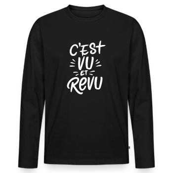 C'est vu et revu - T-shirt manches longues Premium bio Homme - noir - Devant - Nico (187cm)