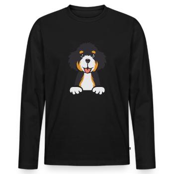 Bernedoodle Dog - Men's Premium Organic Long Sleeve Shirt - black - Front - Nico (187cm)