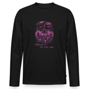 Bienvenue du côté obscur 02 - T-shirt manches longues Premium bio Homme - noir - Devant - Nico (187cm)