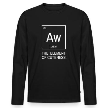 Aw Element of Cuteness. Sweet! Periodic Table Chemistry - Men's Premium Organic Long Sleeve Shirt - black - Front - Nico (187cm)