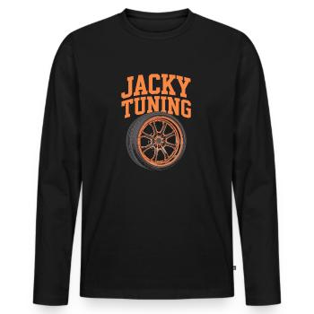 Jacky Tuning - T-shirt manches longues Premium bio Homme - noir - Devant - Nico (187cm)