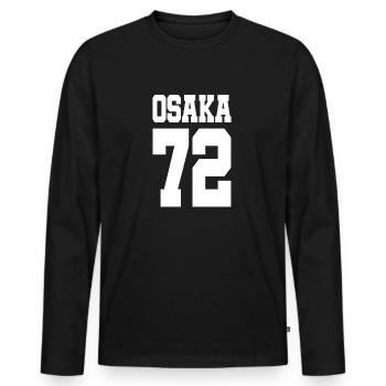 Osaka 72 - Ligue de football - Japon - Tokyo - Kobe - T-shirt manches longues Premium bio Homme - noir - Devant - Nico (187cm)