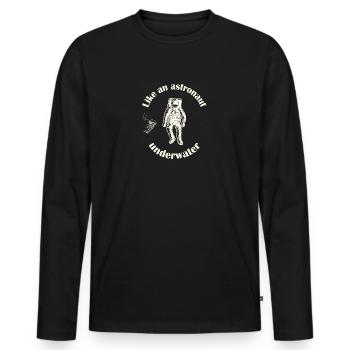 Astronaute plongeur. - T-shirt manches longues Premium bio Homme - noir - Devant - Nico (187cm)