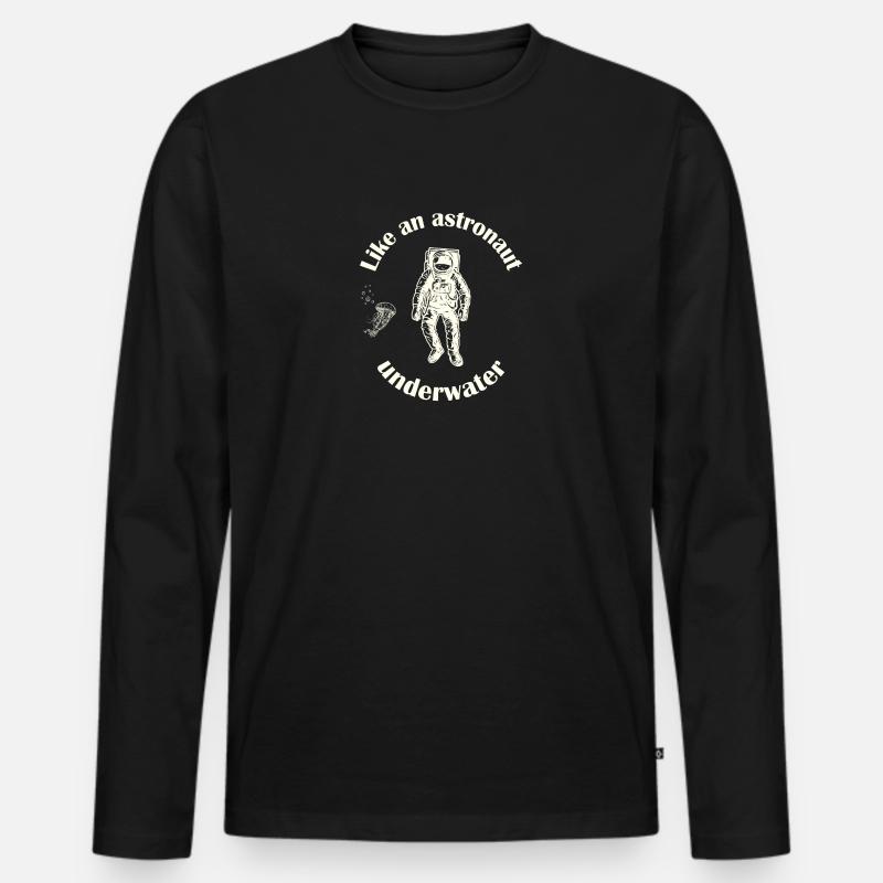 Astronauten-Taucher. - Männer Premium Bio Langarmshirt - Schwarz