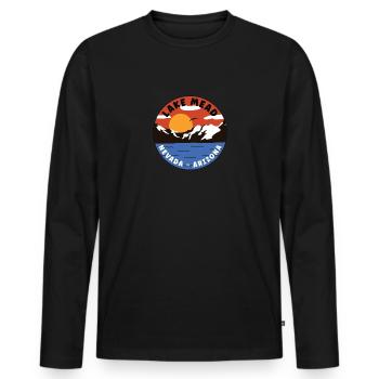 Lake Mead - Nevada - Arizona - Mountain Valley - Men's Premium Organic Long Sleeve Shirt - black - Front - Nico (187cm)