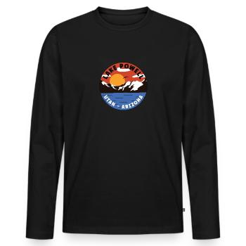 Lake Powell - Utah - Arizona - Mountain Valley - Männer Premium Bio Langarmshirt - Schwarz - Vorne - Nico (187cm)