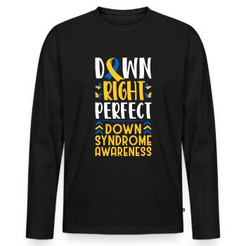 Down Syndrome Awareness Month Down - Männer Premium Bio Langarmshirt - Schwarz - Vorne - Nico (187cm)