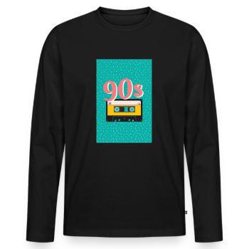 Child of the 90s - Men's Premium Organic Long Sleeve Shirt - black - Front - Nico (187cm)