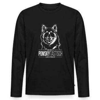 POMSKYTASTISCH Pomsky Hunde Spruch Hund Wilsigns - Männer Premium Bio Langarmshirt - Schwarz - Vorne - Nico (187cm)