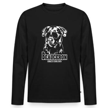 BEAUCERON coolest dog ever dog saying Wilsigns - Men's Premium Organic Long Sleeve Shirt - black - Front - Nico (187cm)