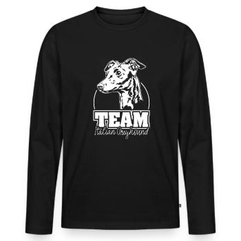 TEAM ITALIAN GREYHOUND Dogs Greyhound Wilsigns - Men's Premium Organic Long Sleeve Shirt - black - Front - Nico (187cm)