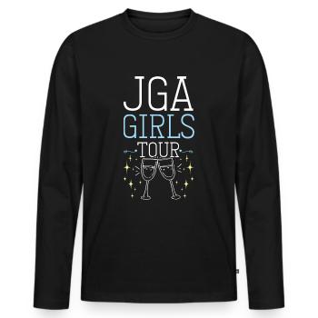 Visite des filles de célibataire - T-shirt manches longues Premium bio Homme - noir - Devant - Nico (187cm)