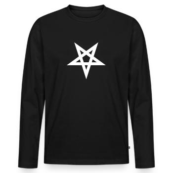 Pentagramm Satan Symbol Baal Dämon Hölle 666 Metal - T-shirt manches longues Premium bio Homme - noir - Devant - Nico (187cm)