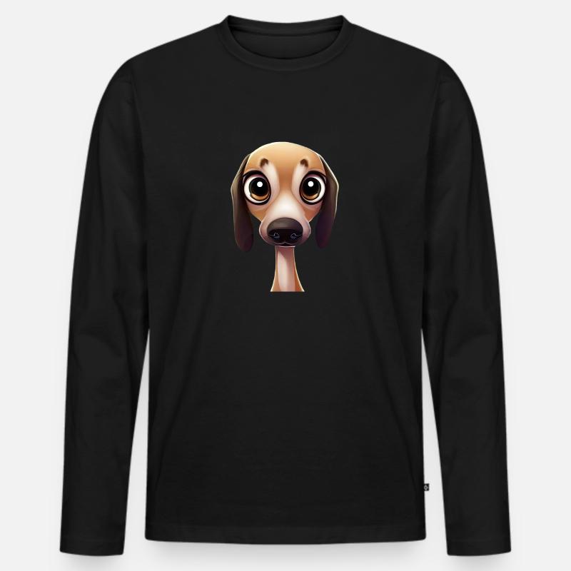 Anmutige Windhund-Pose - Männer Premium Bio Langarmshirt - Schwarz