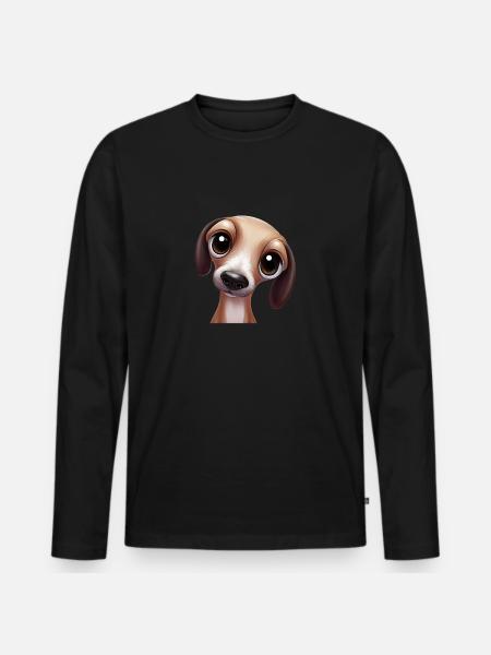 Greyhound Racing Artwork - Men's Premium Organic Long Sleeve Shirt - black