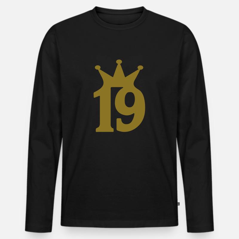 19 krone c1w7 - Männer Premium Bio Langarmshirt - Schwarz