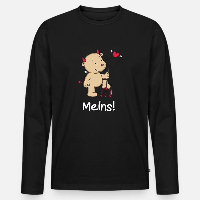 Engel_Teufel Meins - Männer Premium Bio Langarmshirt - Schwarz