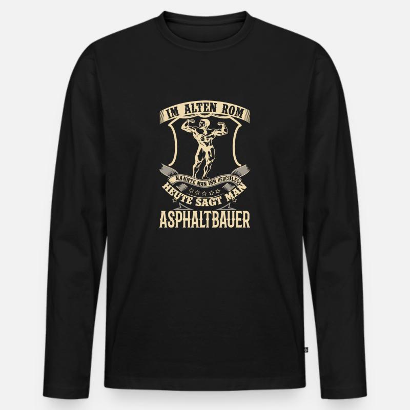 Asphaltbauer Shirt - Männer Premium Bio Langarmshirt - Schwarz