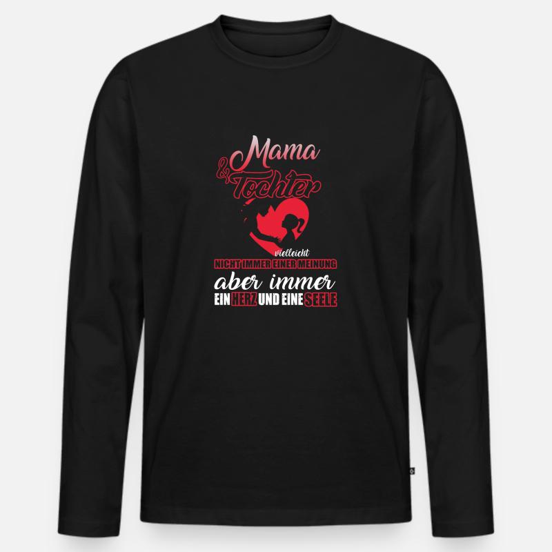 Mama Tochter - Männer Premium Bio Langarmshirt - Schwarz