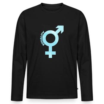 Gleichberechtigung Feminismus Geschenk - Männer Premium Bio Langarmshirt - Schwarz - Vorne - Nico (187cm)
