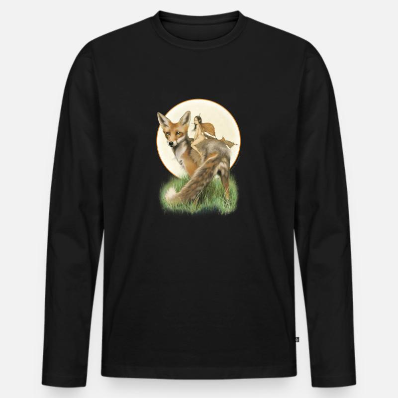 Fuchs und Fee - Männer Premium Bio Langarmshirt - Schwarz