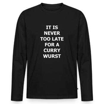 currywurst - T-shirt manches longues Premium bio Homme - noir - Devant - Nico (187cm)