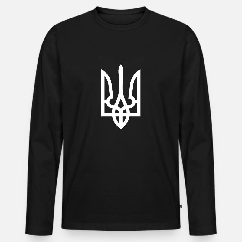 Ukraine - Männer Premium Bio Langarmshirt - Schwarz